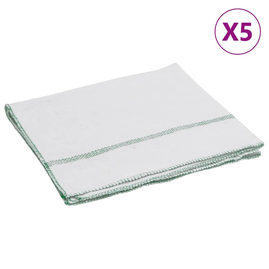 Krpe za čišćenje 5 kom bijele sa zelenim prugama 50 x 60 cm