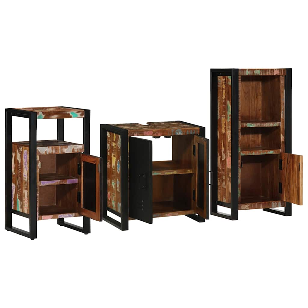 Set namještaja za kupaonicu 3 pcs Čvrsto drvo iz reciklaže