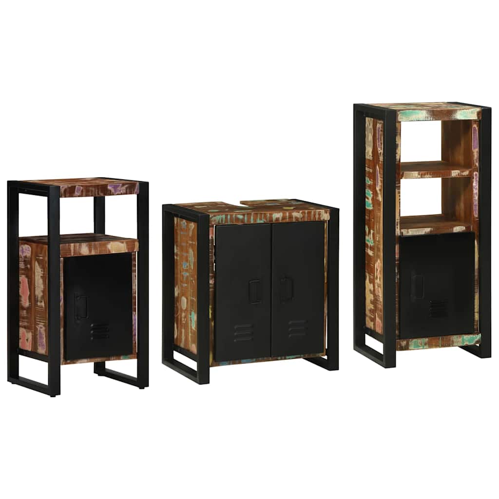 Set namještaja za kupaonicu 3 pcs Čvrsto drvo iz reciklaže