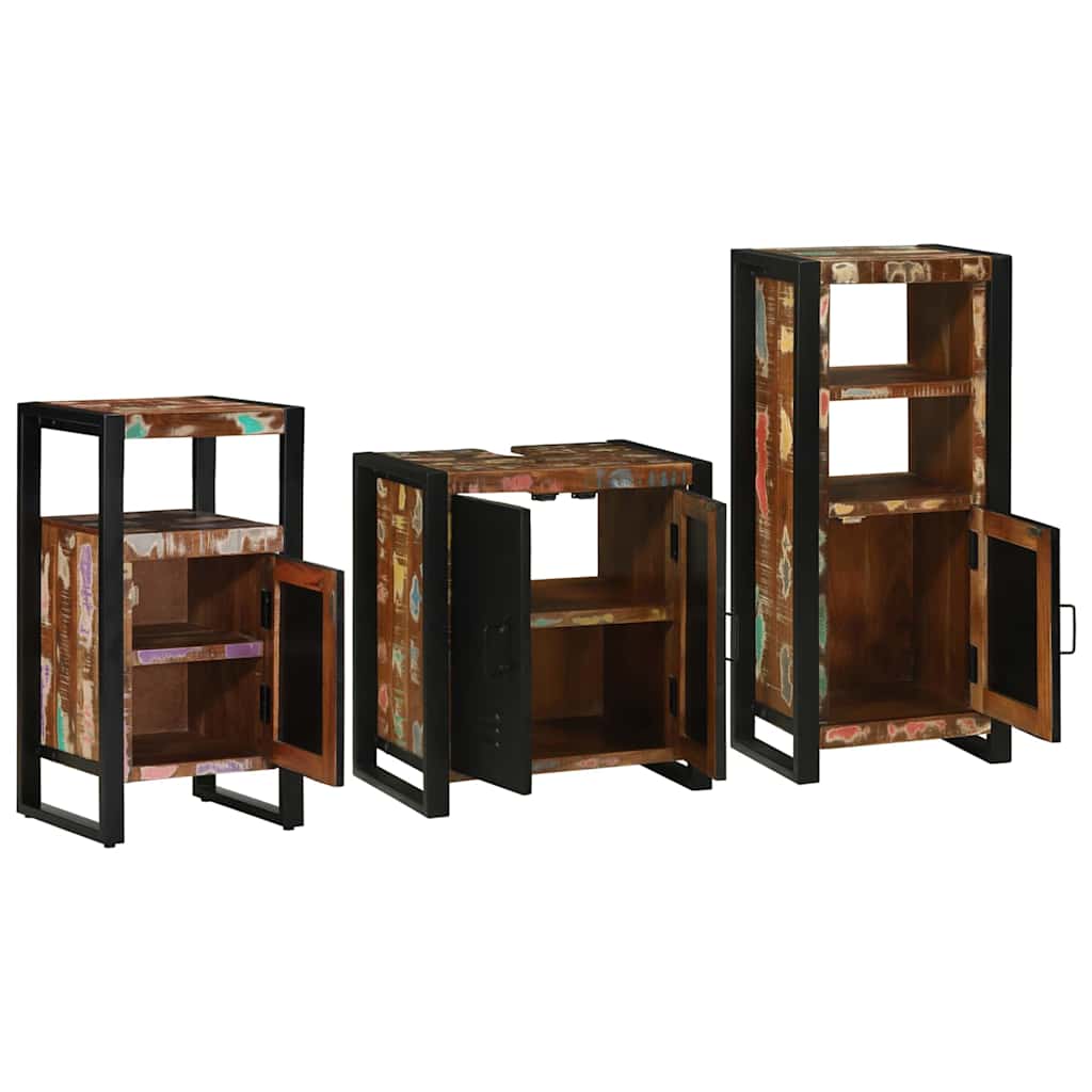 Set namještaja za kupaonicu 3 pcs Čvrsto drvo iz reciklaže