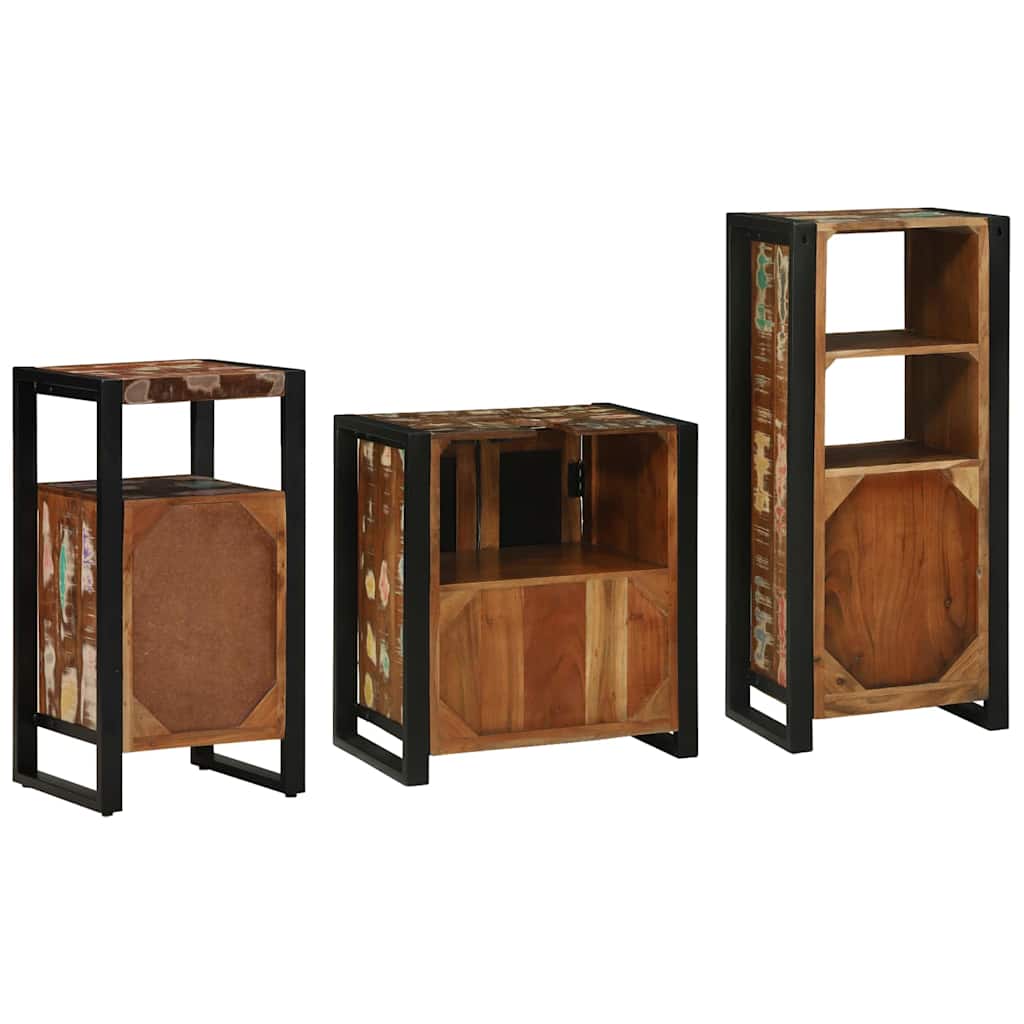 Set namještaja za kupaonicu 3 pcs Čvrsto drvo iz reciklaže