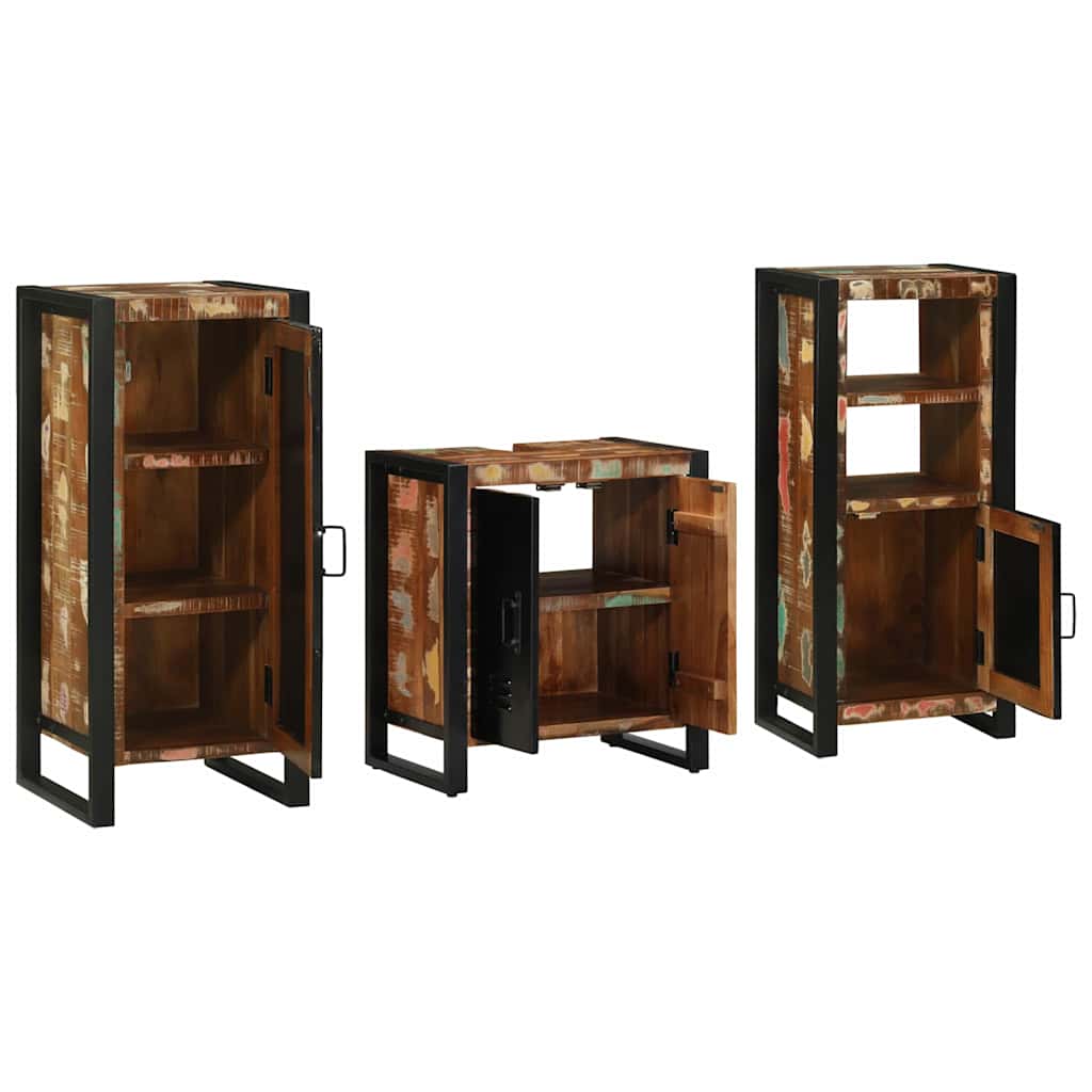 Set namještaja za kupaonicu 3 pcs Čvrsto drvo iz reciklaže