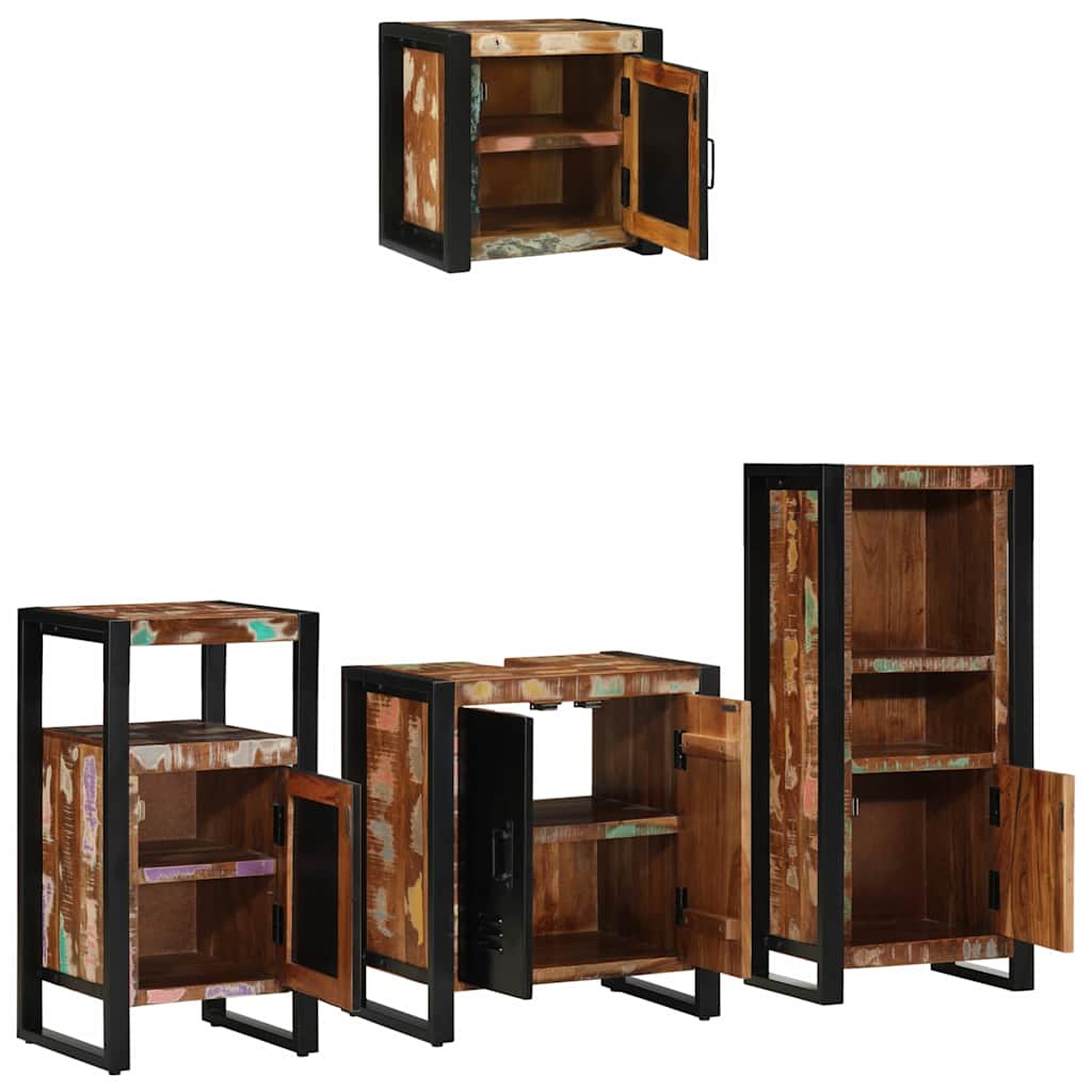 Set namještaja za kupaonicu 4 pcs Čvrsto drvo iz reciklaže