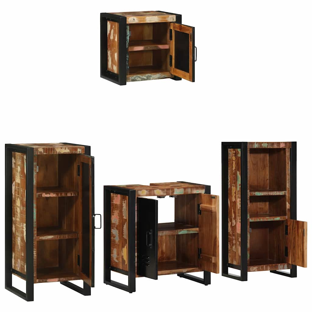 Set namještaja za kupaonicu 4 pcs Čvrsto drvo iz reciklaže