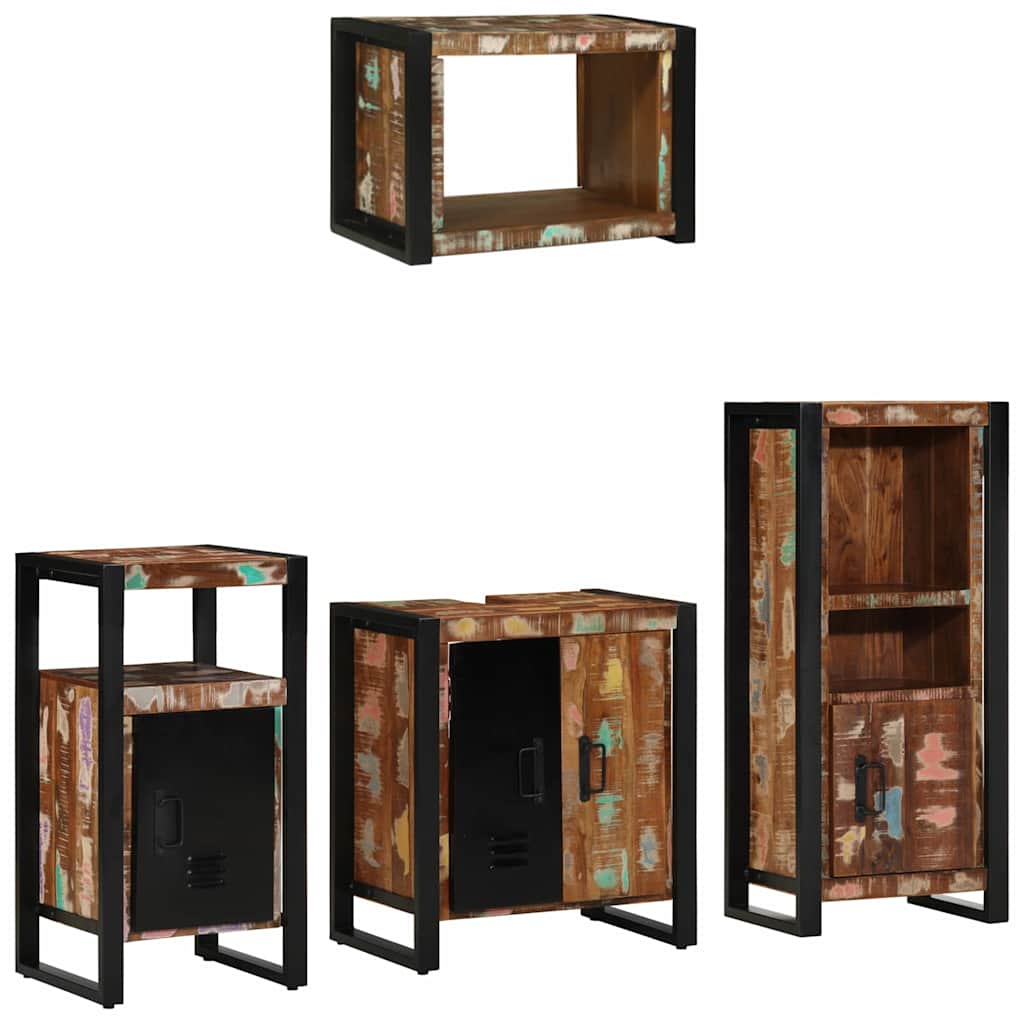 Set namještaja za kupaonicu 4 pcs Čvrsto drvo iz reciklaže