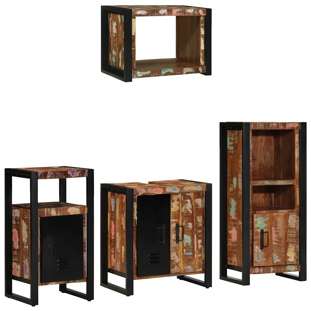 Set namještaja za kupaonicu 4 pcs Čvrsto drvo iz reciklaže