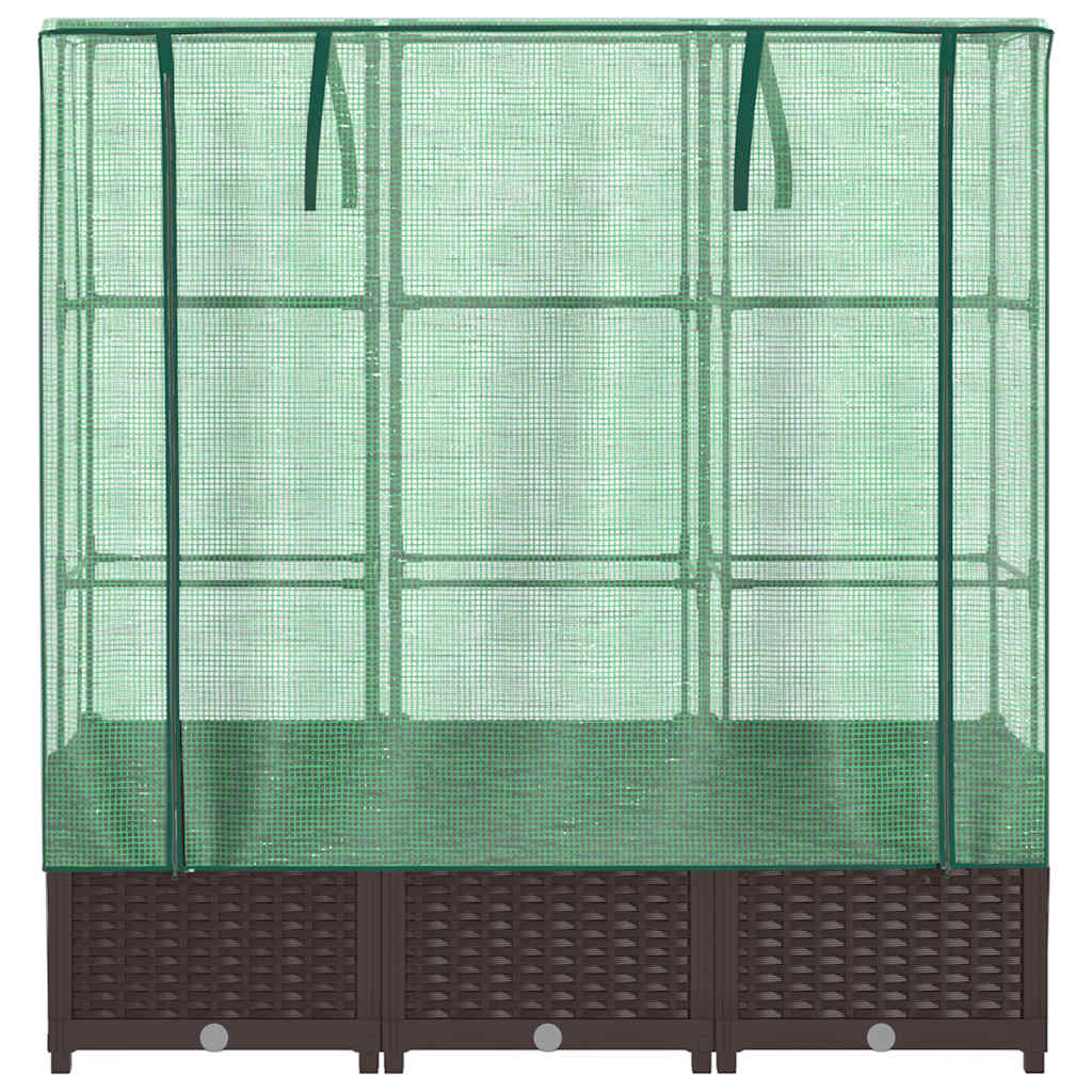 Povišena gredica s pokrovom za staklenik 120 x 40 x 138 cm