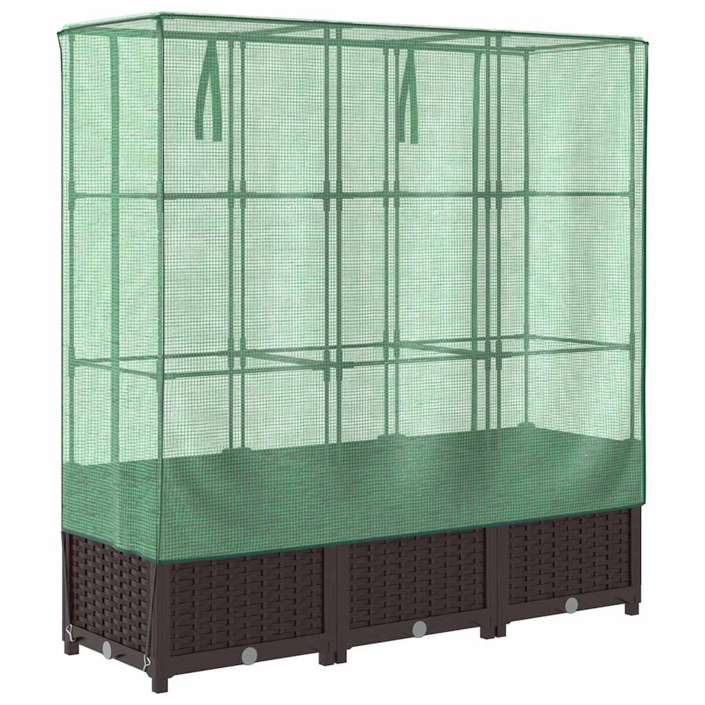 Povišena gredica s pokrovom za staklenik 120 x 40 x 138 cm