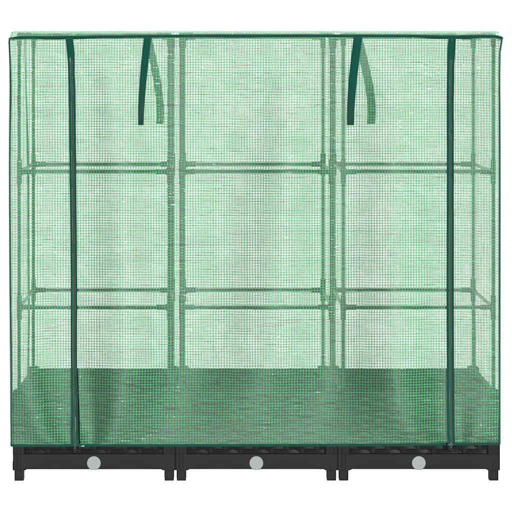 Povišena gredica s pokrovom za staklenik izgled ratana 120x40x123 cm