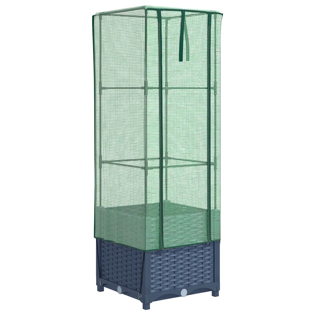 Povišena gredica s pokrovom za staklenik 40 x 40 x 139 cm