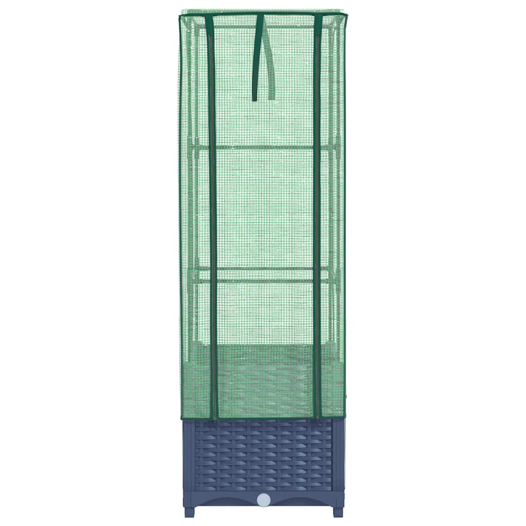 Povišena gredica s pokrovom za staklenik 40 x 40 x 139 cm