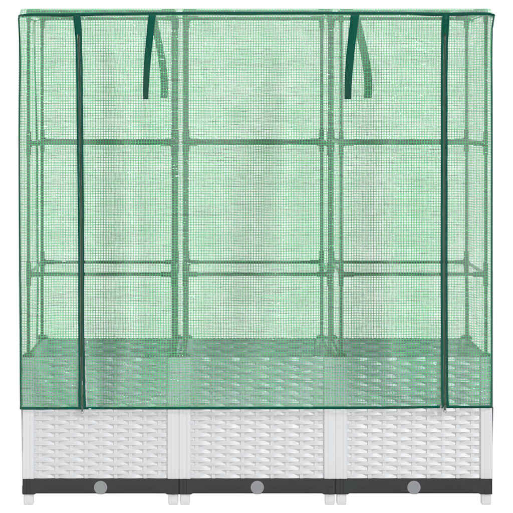Povišena gredica s pokrovom za staklenik 120 x 40 x 138 cm