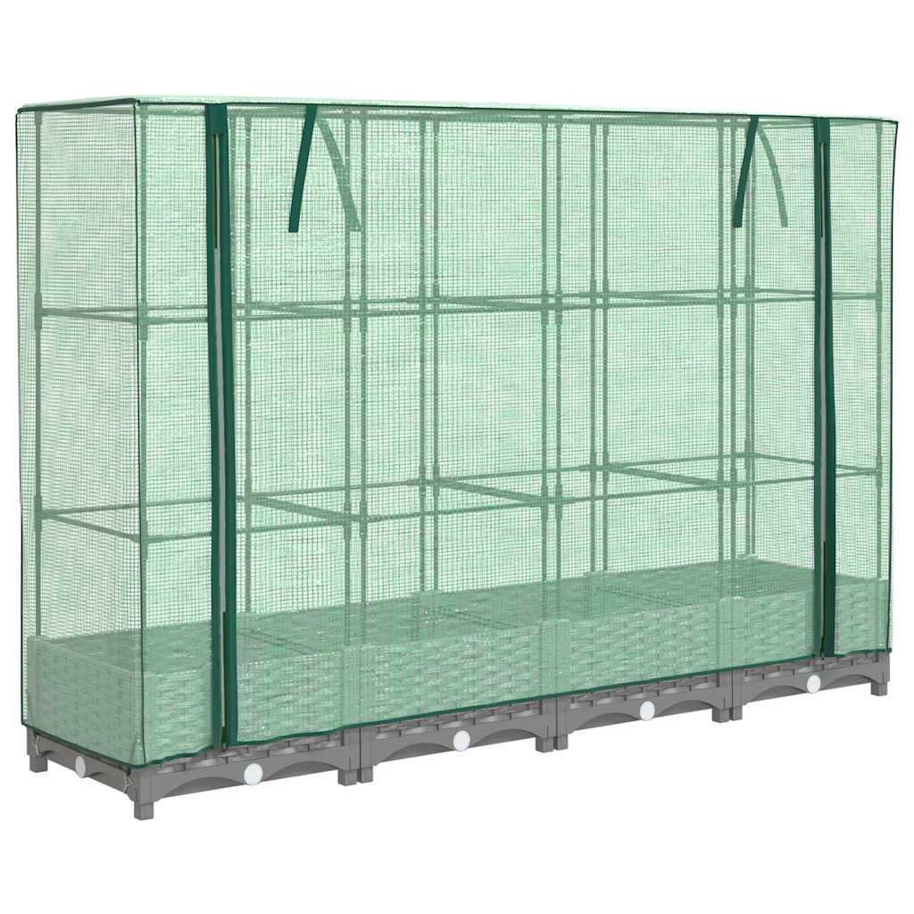 Povišena gredica s pokrovom za staklenik 160 x 40 x 123 cm