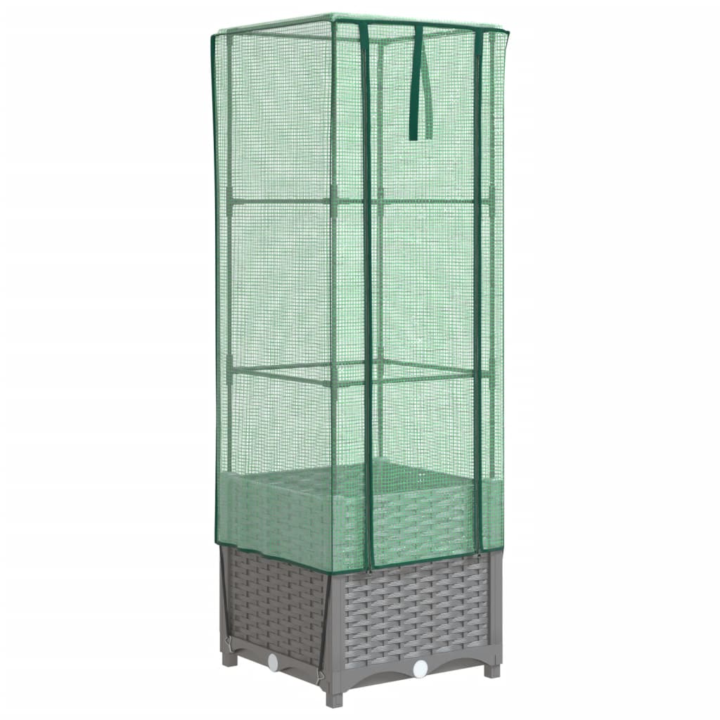 Povišena gredica s pokrovom za staklenik 40 x 40 x 139 cm