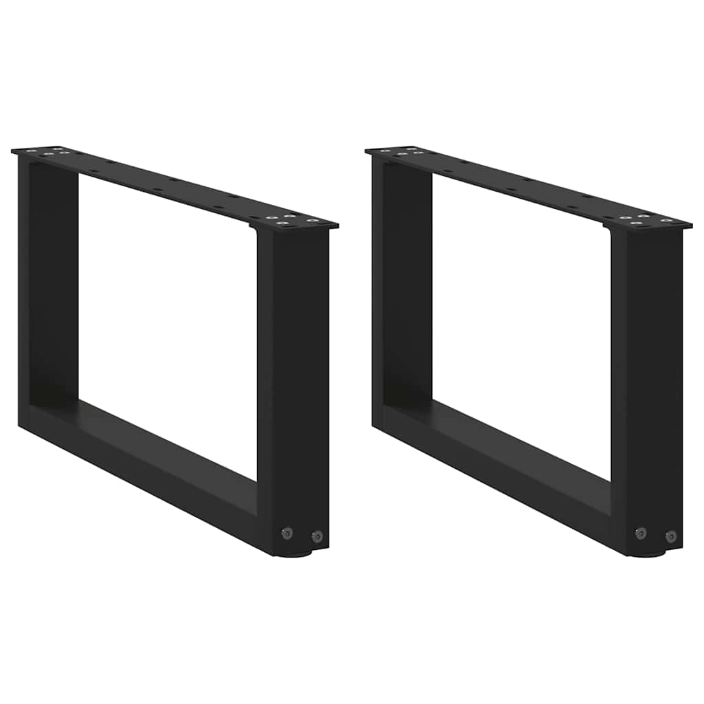 Noge za klub stolić U-oblik 2 kom Crne 70 x (30-31) cm Čelik