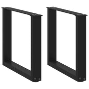 Noge za klub stolić U-oblik 2 kom Crne 50 x (42-43) cm Čelik