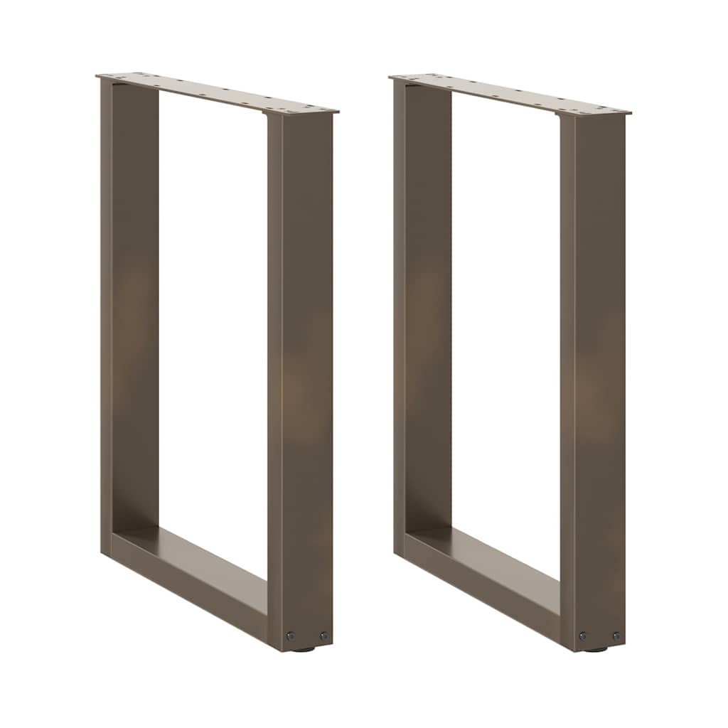 Noge za blagovaonski stol U-oblik 2 kom Prirodni čelik 60 x (72-73) cm Čelik