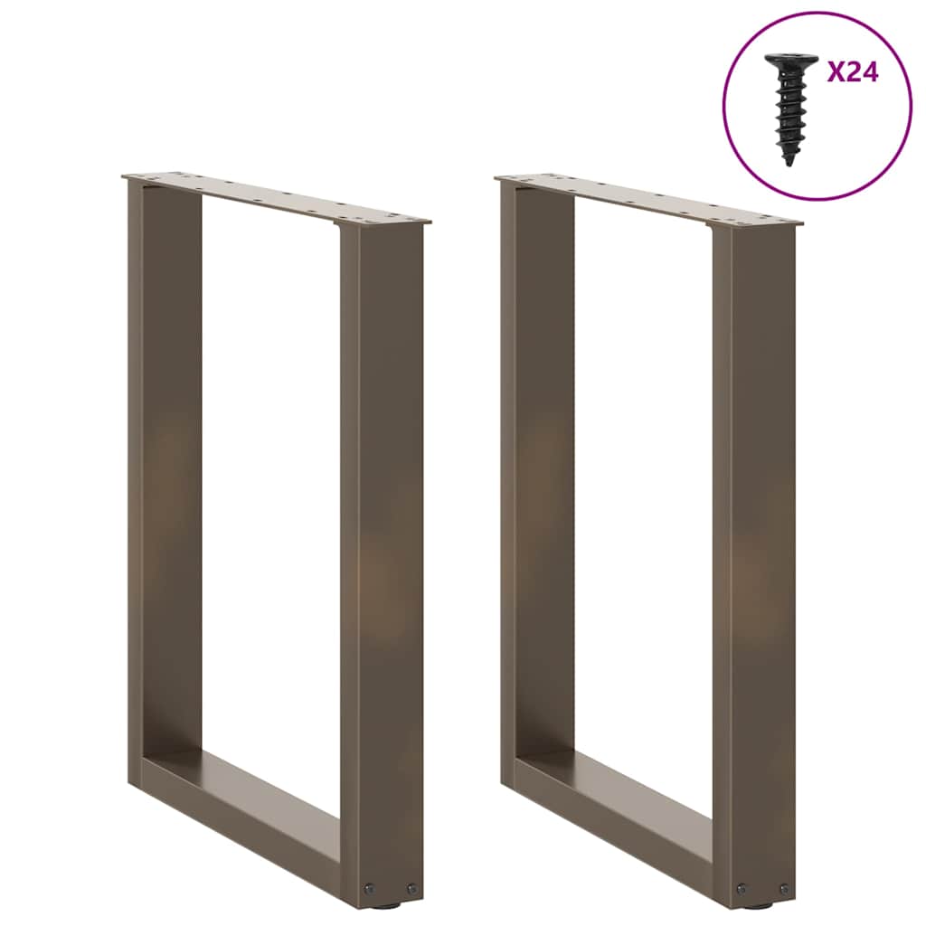 Noge za blagovaonski stol U-oblik 2 kom Prirodni čelik 60 x (72-73) cm Čelik