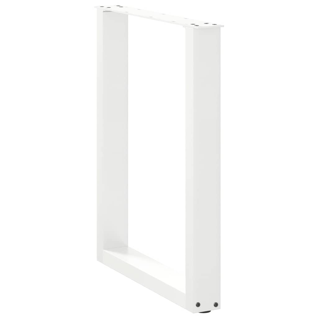 Noge za blagovaonski stol U-oblik 2 kom Bijele 70 x (72-73) cm Čelik