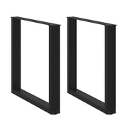 Noge za blagovaonski stol U-oblik 2 kom Crne 90 x (72-73) cm Čelik