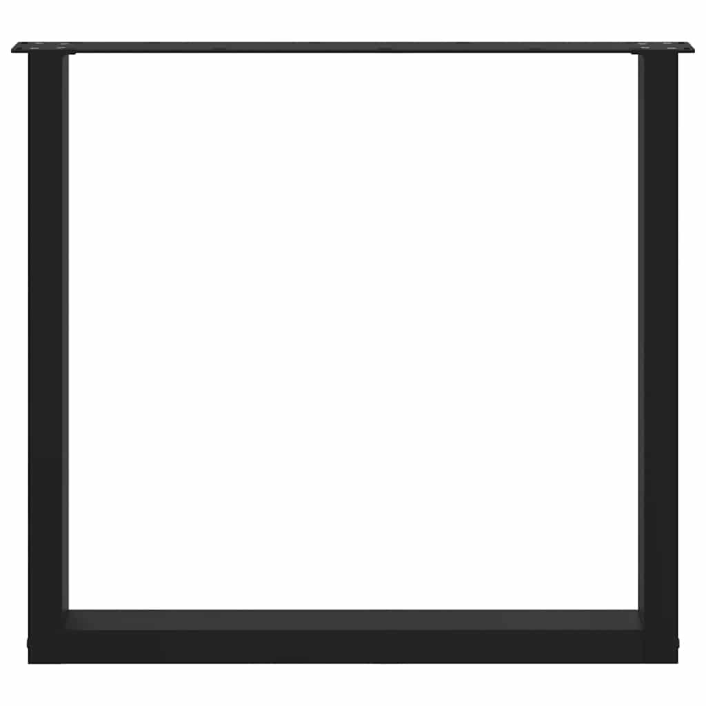Noge za blagovaonski stol U-oblik 2 kom Crne 90 x (72-73) cm Čelik