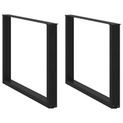 Noge za blagovaonski stol U-oblik 2 kom Crne 100 x (72-73) cm Čelik