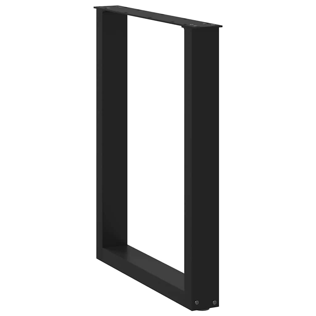 Noge za blagovaonski stol U-oblik 3 kom Crne 70 x (72-73) cm Čelik