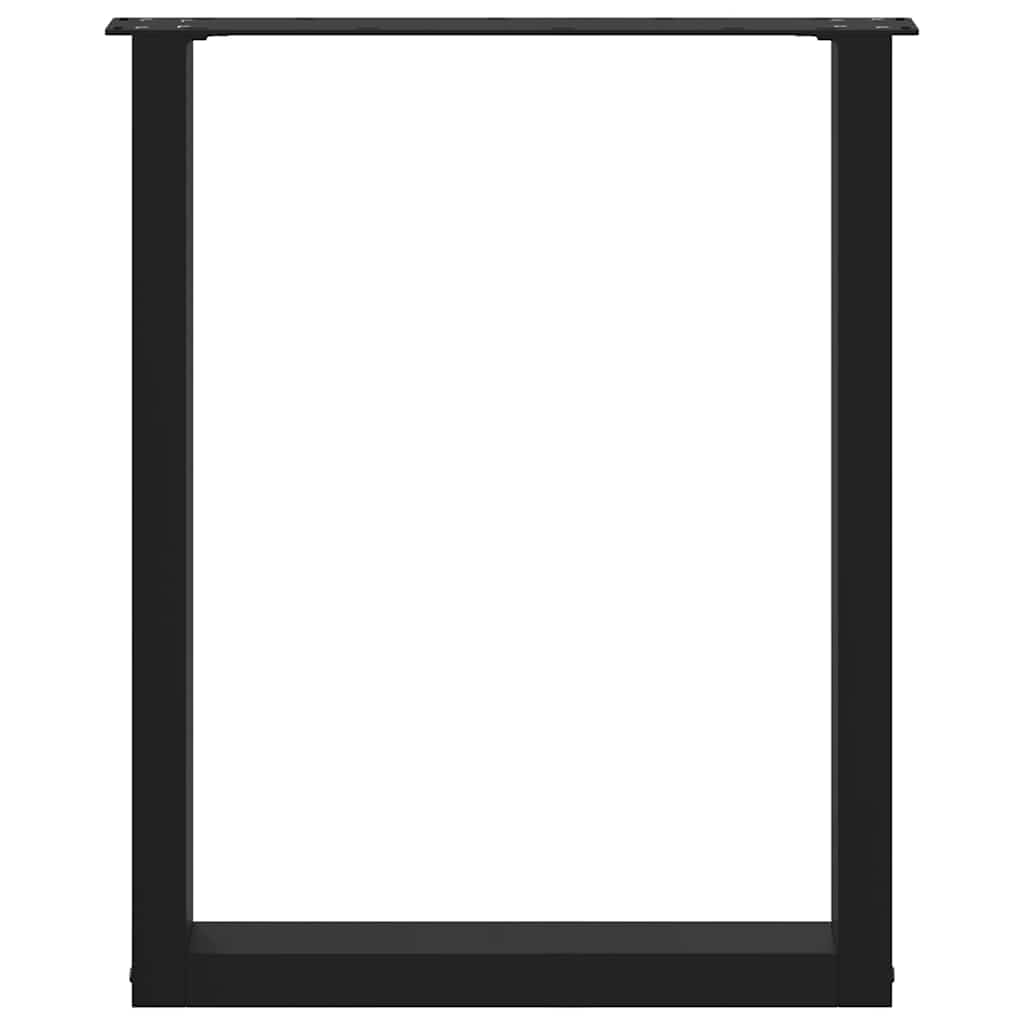 Noge za blagovaonski stol U-oblik 3 kom Crne 70 x (72-73) cm Čelik