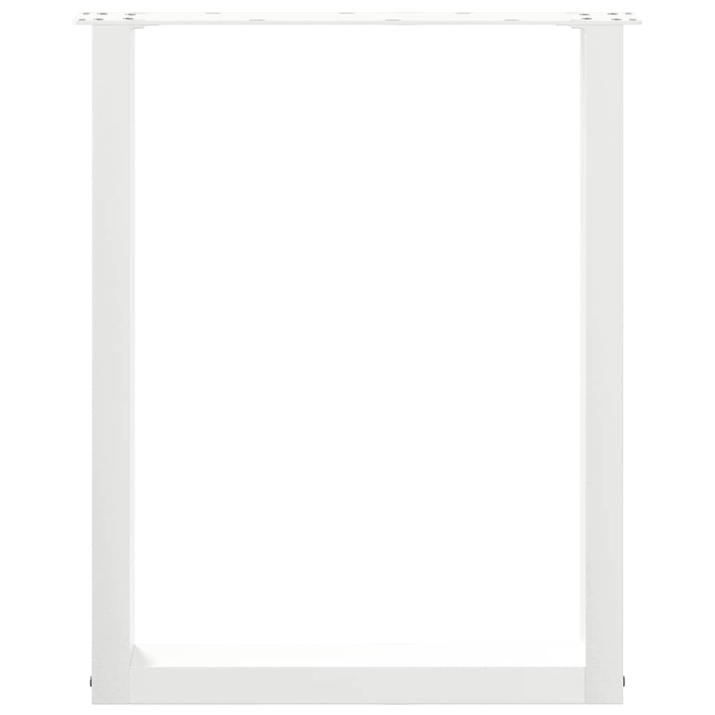 Noge za blagovaonski stol U-oblik 3 kom Bijele 70 x (72-73) cm Čelik