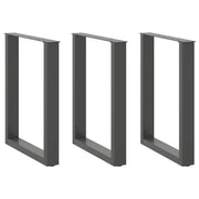 Noge za blagovaonski stol U-oblik 3 kom antracit 70 x (72-73) cm čelik
