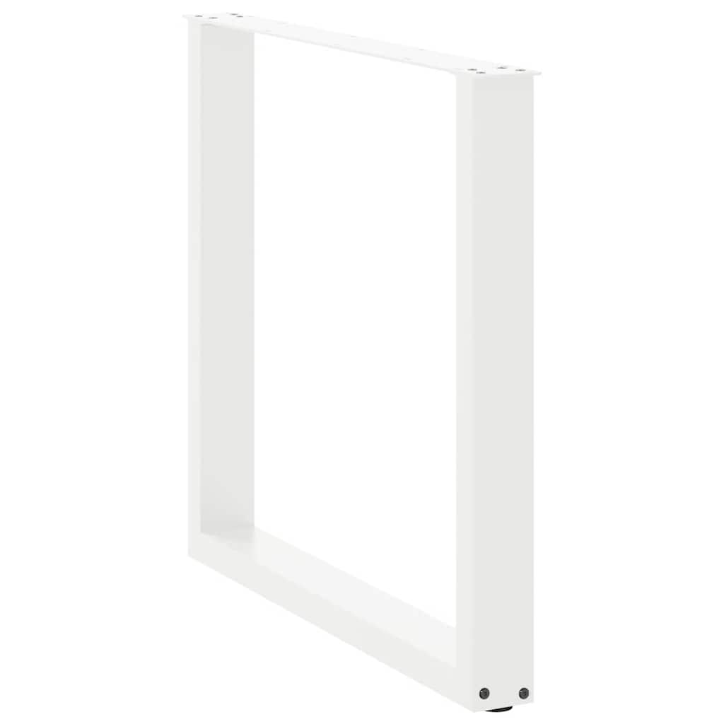 Noge za blagovaonski stol U-oblik 3 kom Bijele 80 x (72-73) cm Čelik