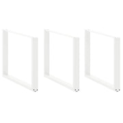 Noge za blagovaonski stol U-oblik 3 kom Bijele 100 x (72-73) cm Čelik