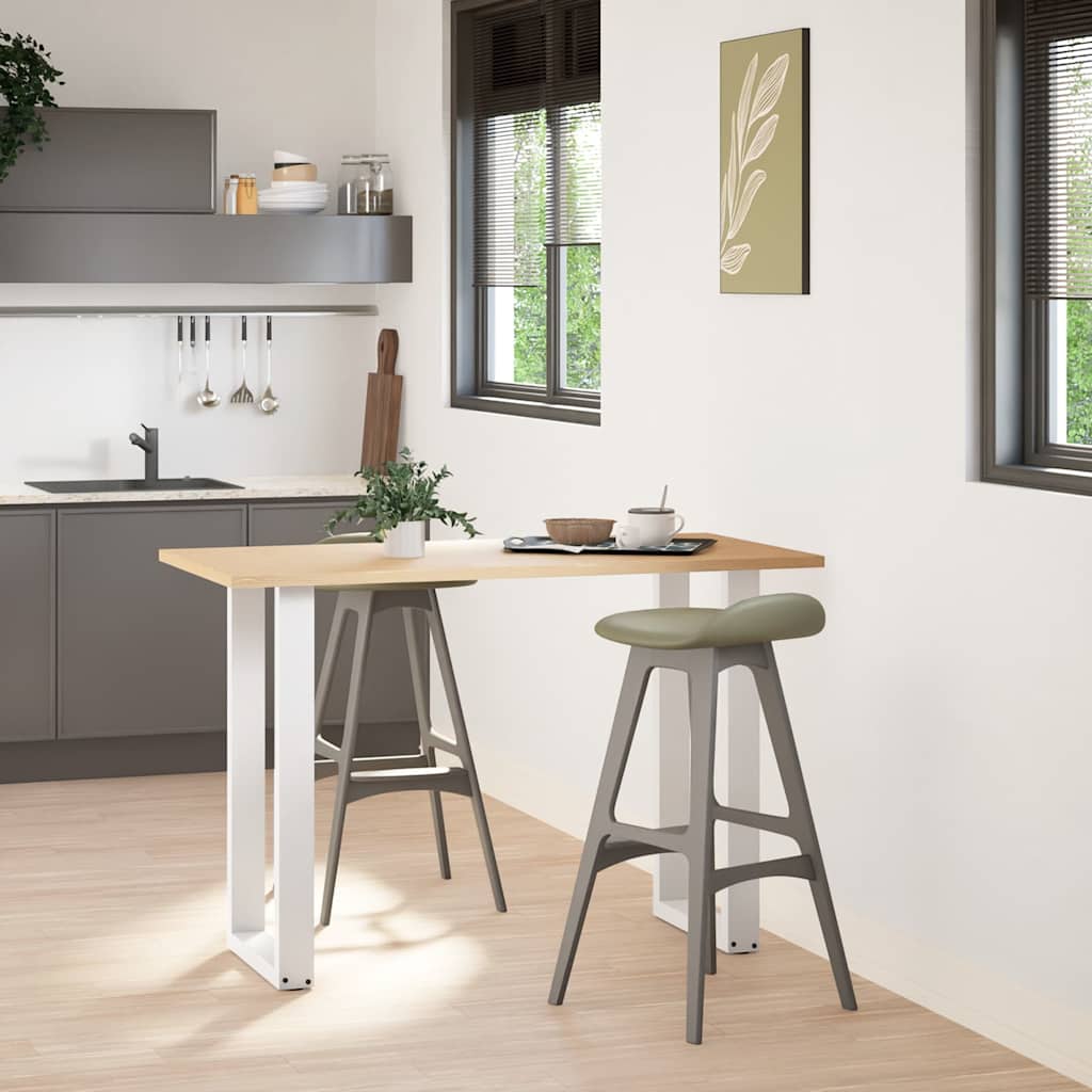Noge za barski stol U-oblika 2 kom Bijele 40 x (90-91) cm Čelik