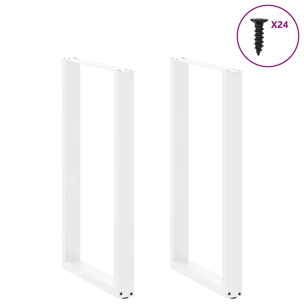Noge za barski stol U-oblika 2 kom Bijele 60 x (100-101) cm Čelik
