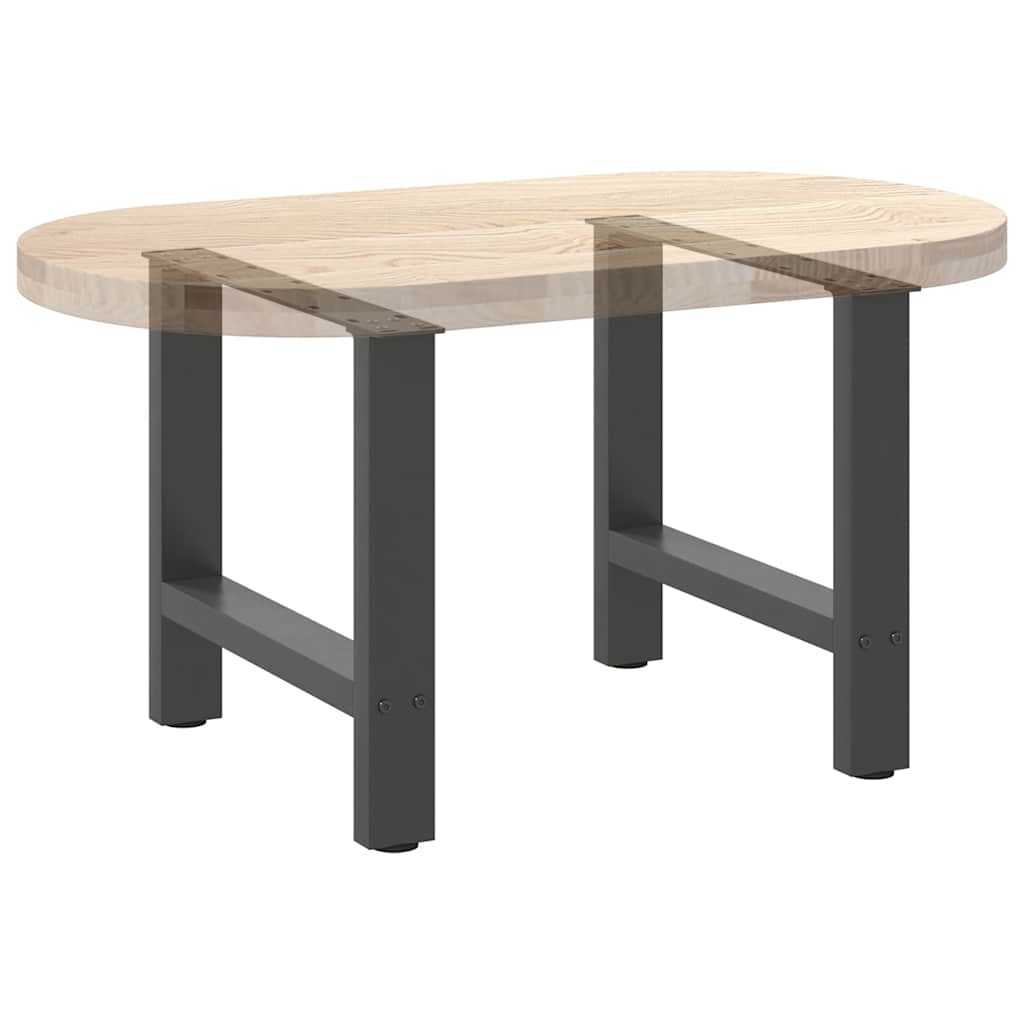 Noge za klub stolić antracit boje 2 kom 60 x (42-43) cm čelik