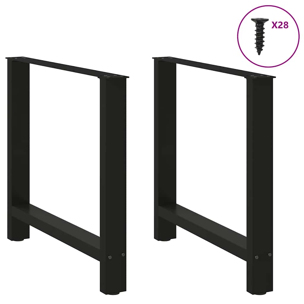 Noge za blagovaonski stol Crne 2 kom 80 x (72-73) cm Čelik