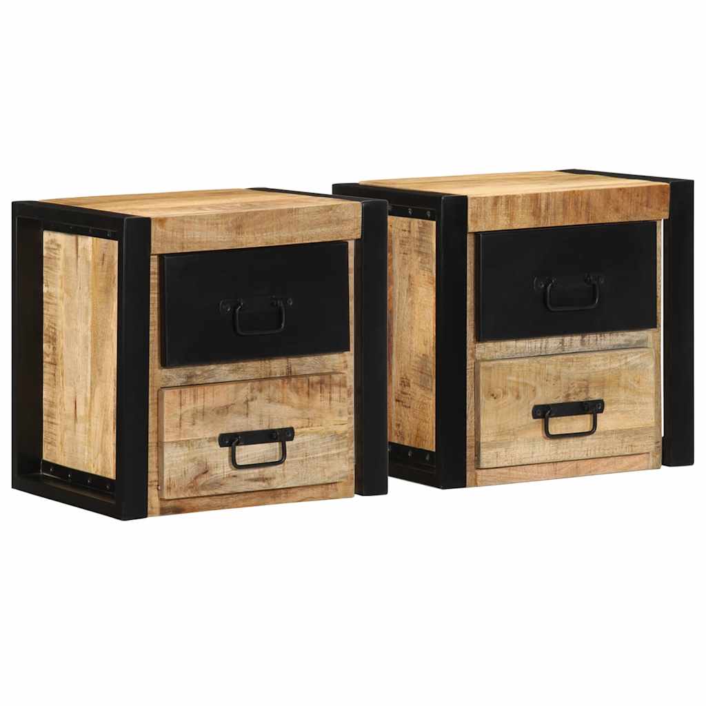 Noćni ormarići 2 kom 40x35x40 cm Puno grubo drvo Mango