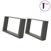 Noge za klub stolić U-oblik 2 kom antracit 70 x (30-31) cm čelik