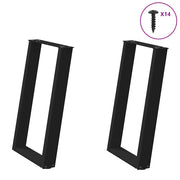 Noge za blagovaonski stol U-oblik 2 kom Crne 50 x (72-73) cm Čelik