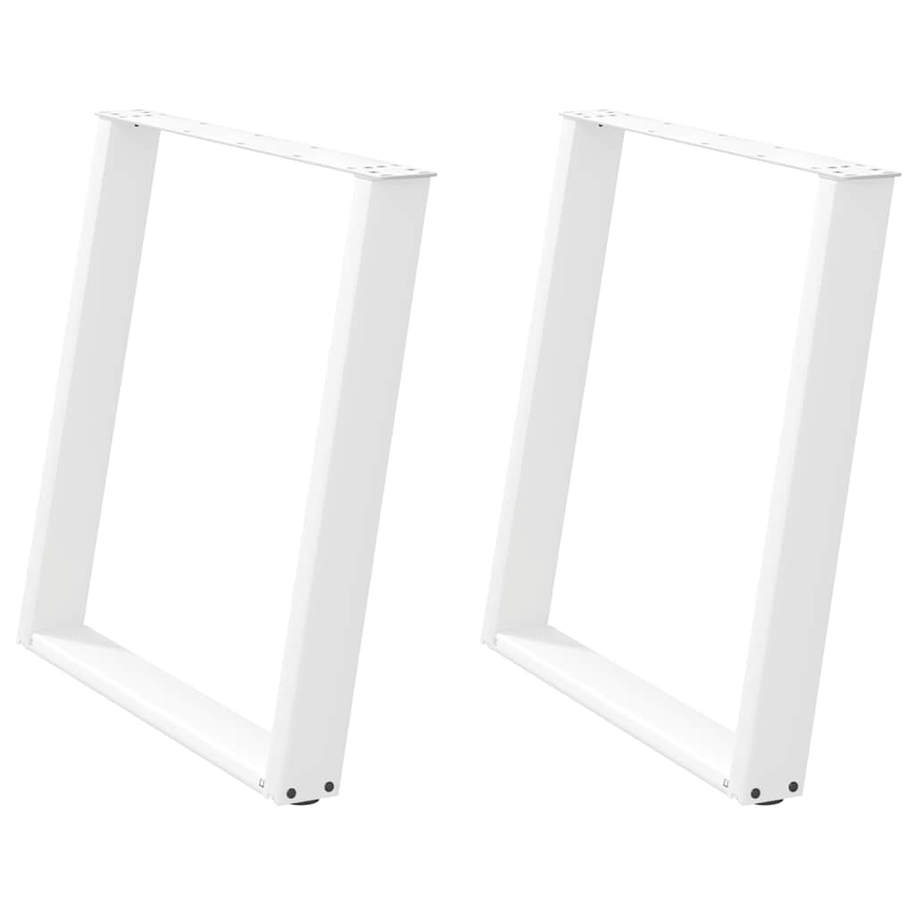 Noge za blagovaonski stol U-oblik 2 kom Bijele 80 x (72-73) cm Čelik