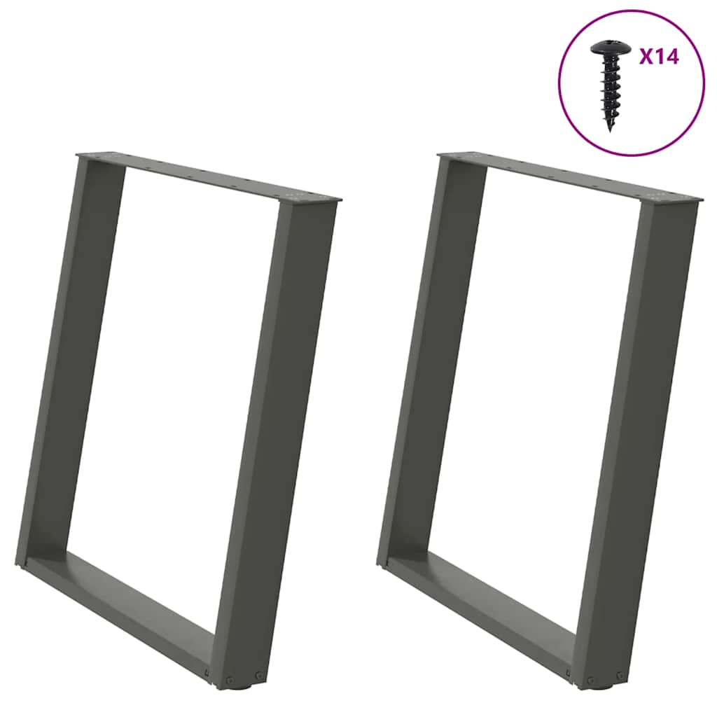 Noge za blagovaonski stol U-oblik 2 kom antracit 80 x (72-73) cm čelik