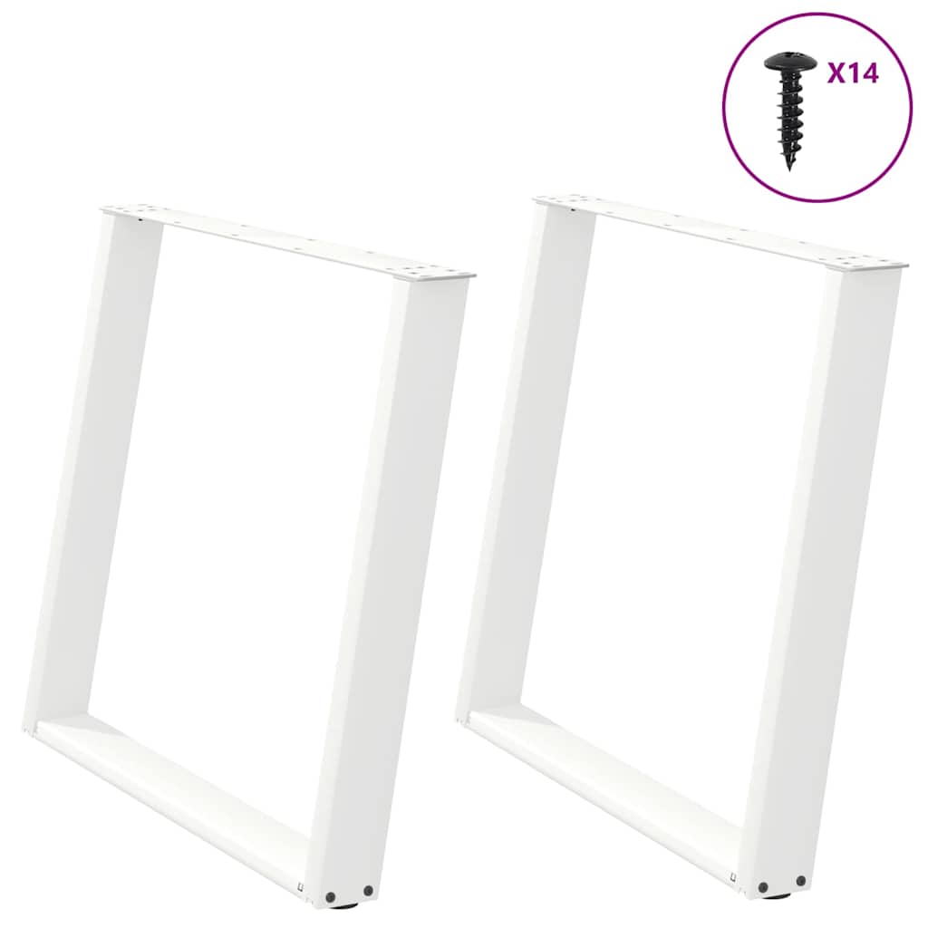 Noge za blagovaonski stol U-oblik 2 kom Bijele 90 x (72-73) cm Čelik
