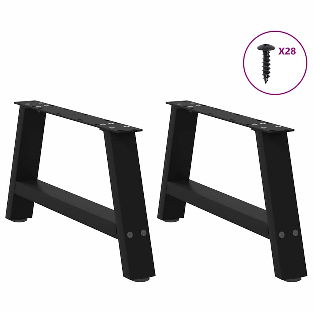 Noge za klub stolić A-oblika 2 kom Crne 60 x (30-31) cm Čelik