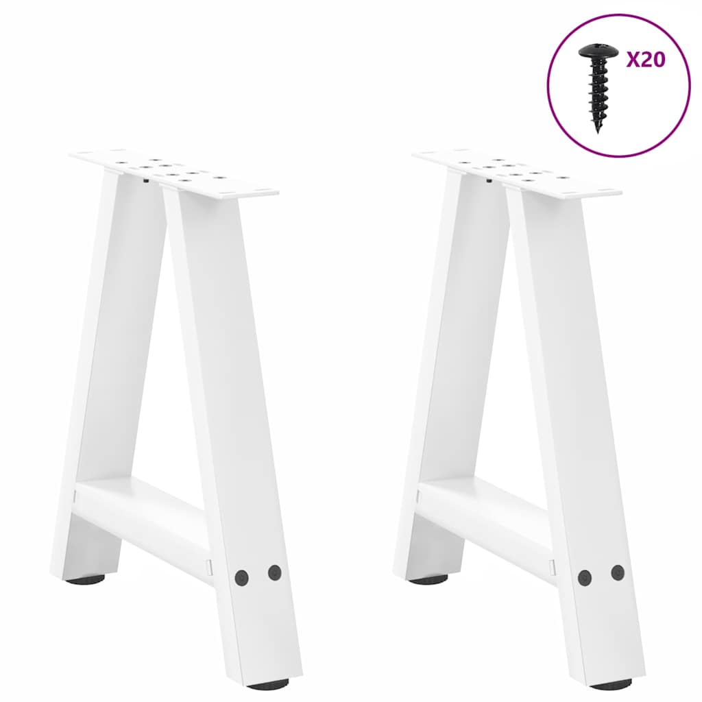 Noge za klub stolić A-oblika 2 kom Bijele 50 x (42-43) cm Čelik