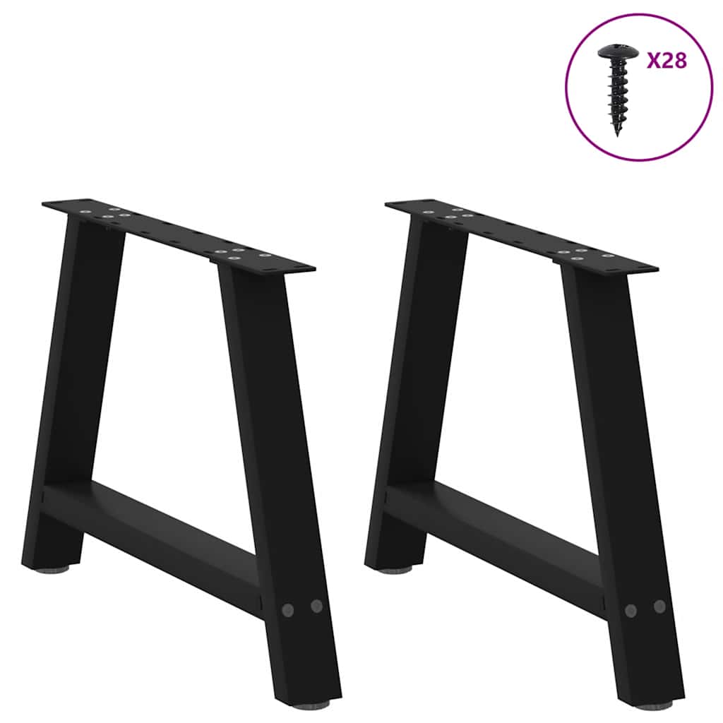 Noge za klub stolić A-oblika 2 kom Crne 70 x (42-43) cm Čelik