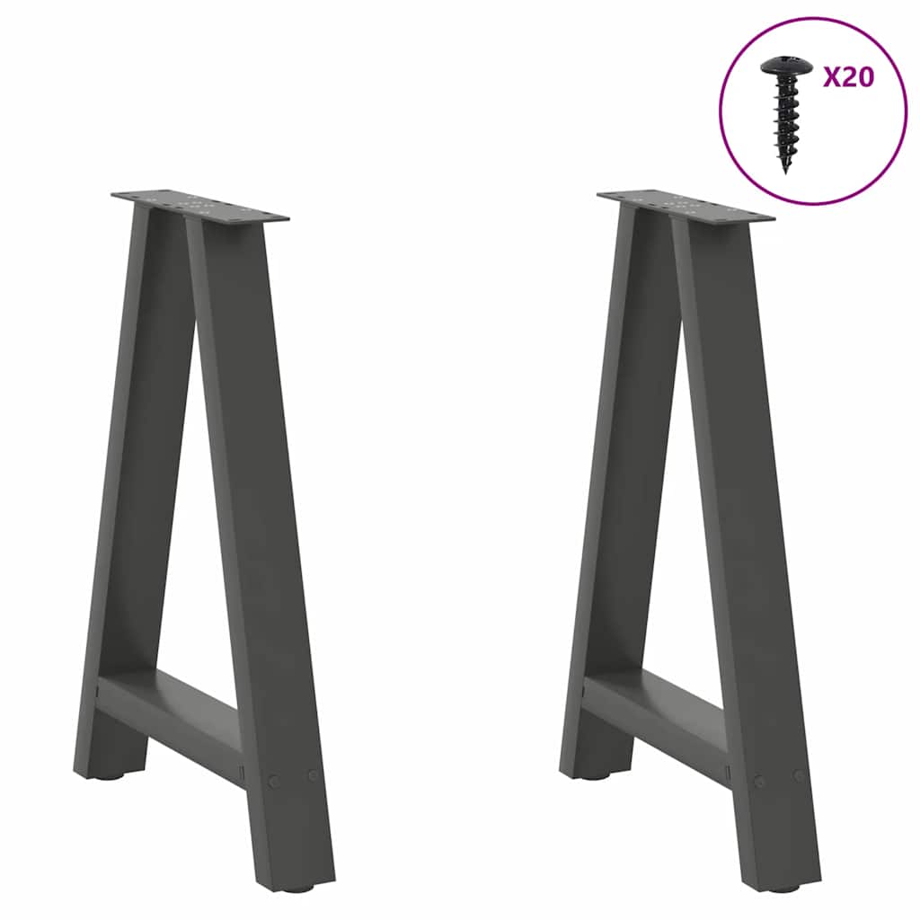 Noge za blagovaonski stol A-oblika 2 kom antracit 50 x (72-73) cm čelik