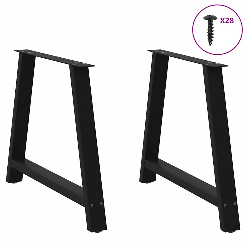 Noge za blagovaonski stol A-oblika 2 kom Crne 100 x (72-73) cm Čelik