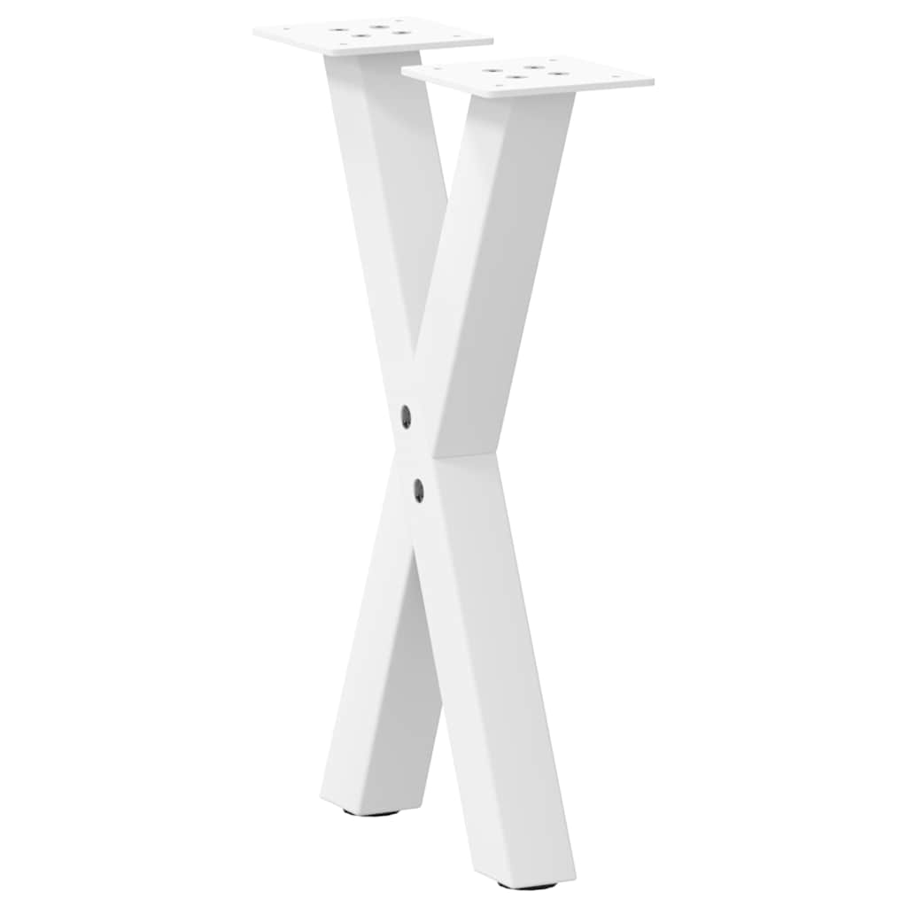Noge za klub stolić u obliku slova X, 2 kom, bijele, 38 x (42-43) cm, čelik