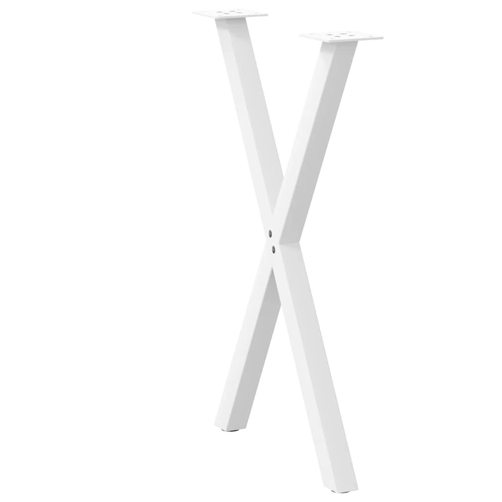 Noge za blagovaonski stol u obliku slova X, 2 kom, bijele, 57 x (72-73) cm, čelik