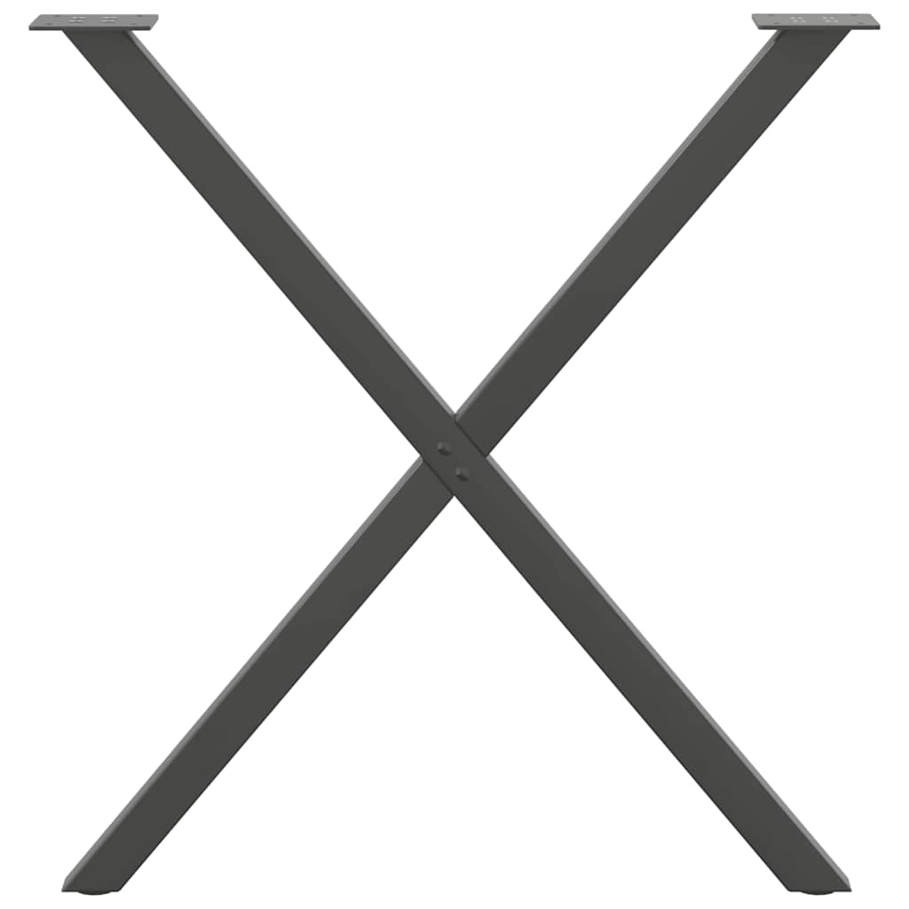 Noge za blagovaonski stol u obliku slova X, 2 kom, antracit, 70 x (72-73) cm, čelik